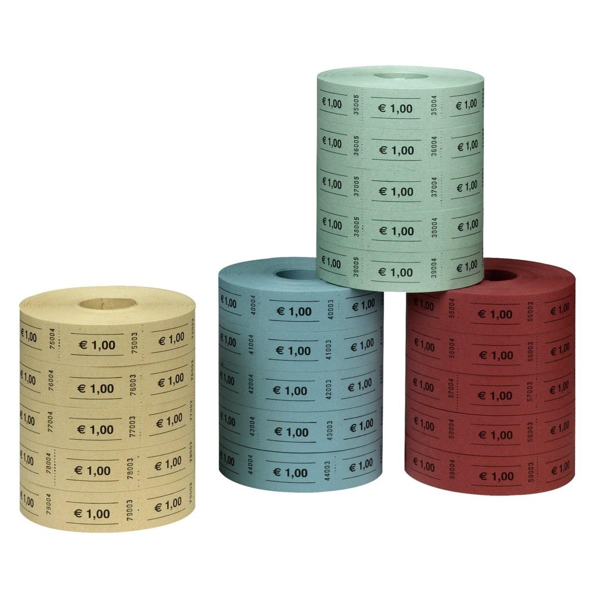 Rouleaux de tickets-valeur 1 € herlitz, tickets numérotés