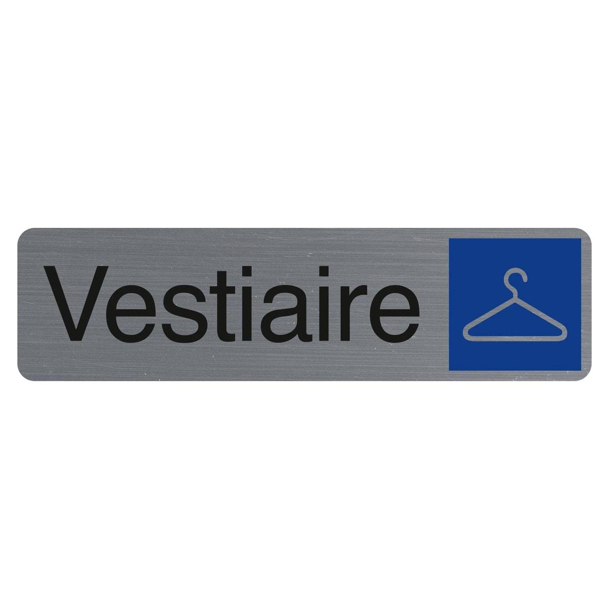 Plaque adhésive Vestiaire EXACOMPTA 67166E, pictogramme cintre sur pavé bleu