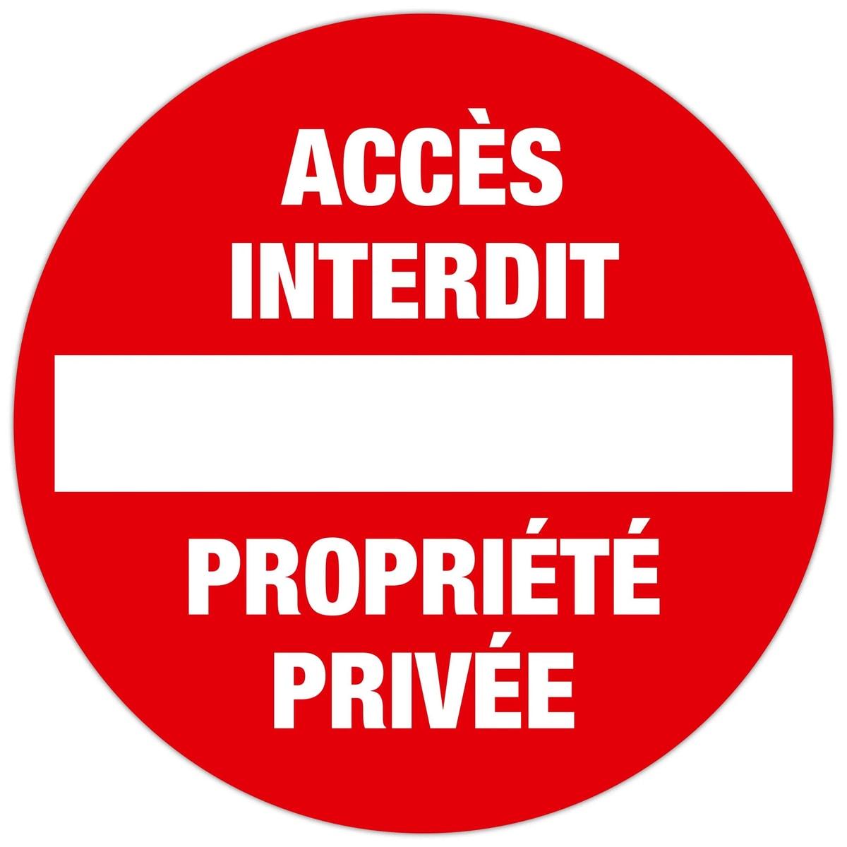 Panneau « Accès interdit, propriété privée » EXACOMPTA 67100E, disque rouge