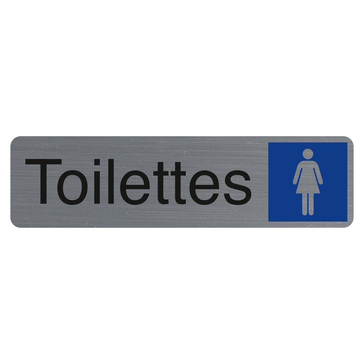 Plaque adhésive Toilettes EXACOMPTA 67163E, silhouette de femme sur pavé bleu