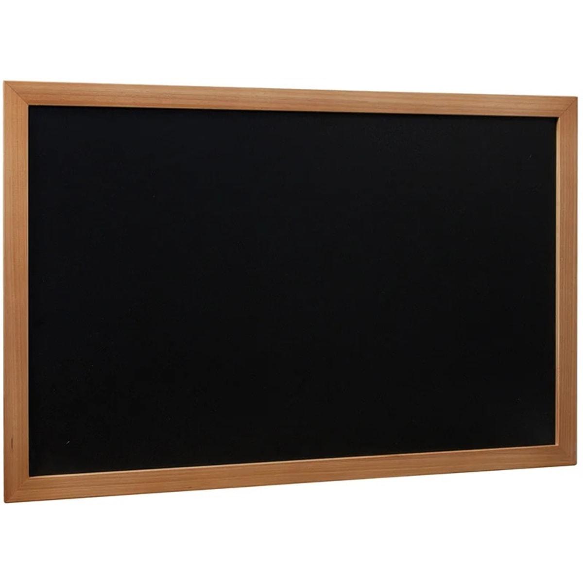Tableau craie Securit WOODY, cadre teck, surface noire