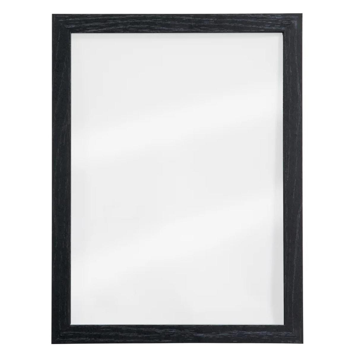 Tableau craie en verre Securit WOODY Transparent, cadre noir effet bois