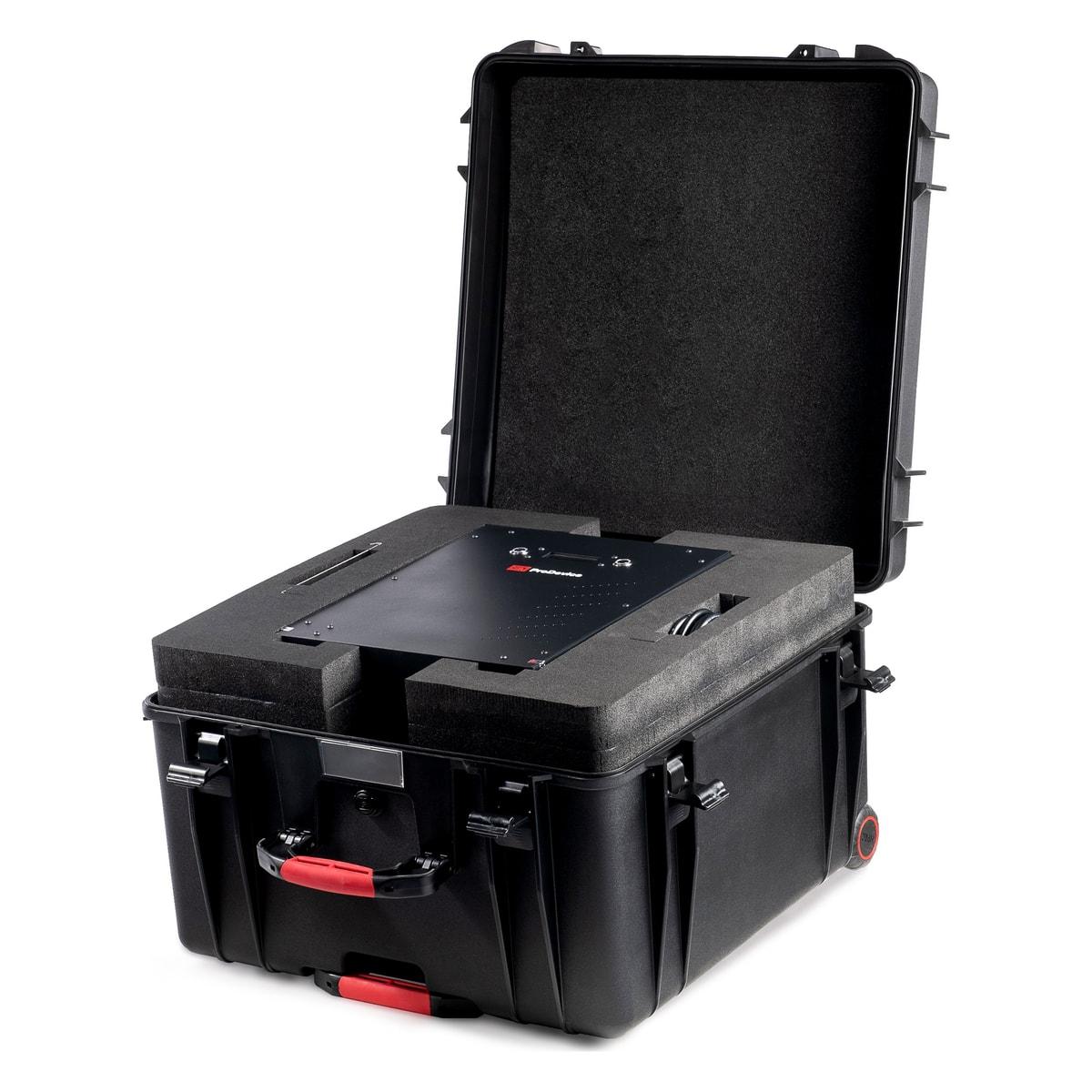 Valise de transport PRODEVICE pour démagnétiseur ASM240, ouverte avec le démagnétiseur calé dans la mousse
