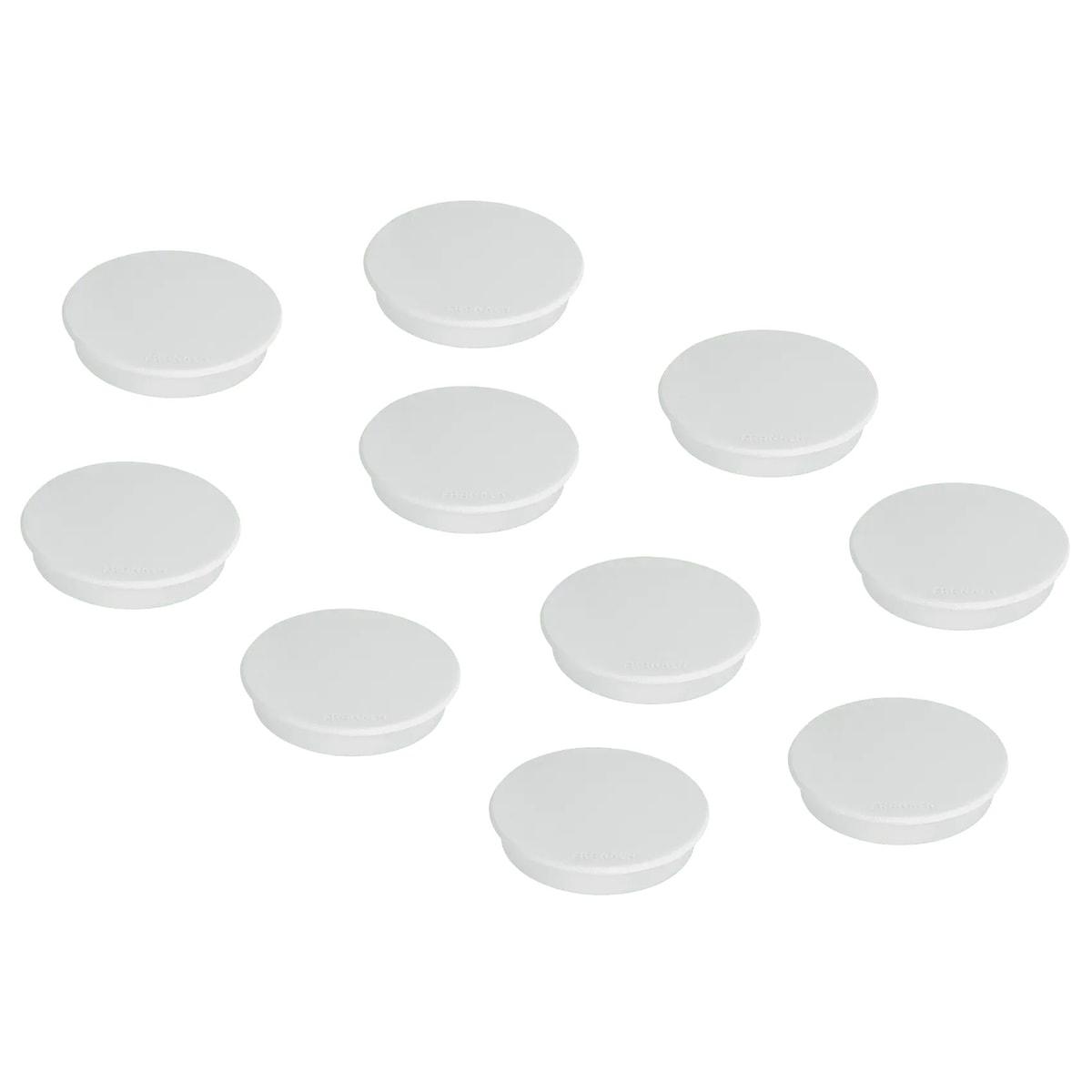 Boîte de 10 aimants ronds FRANKEN 32 mm, blanc