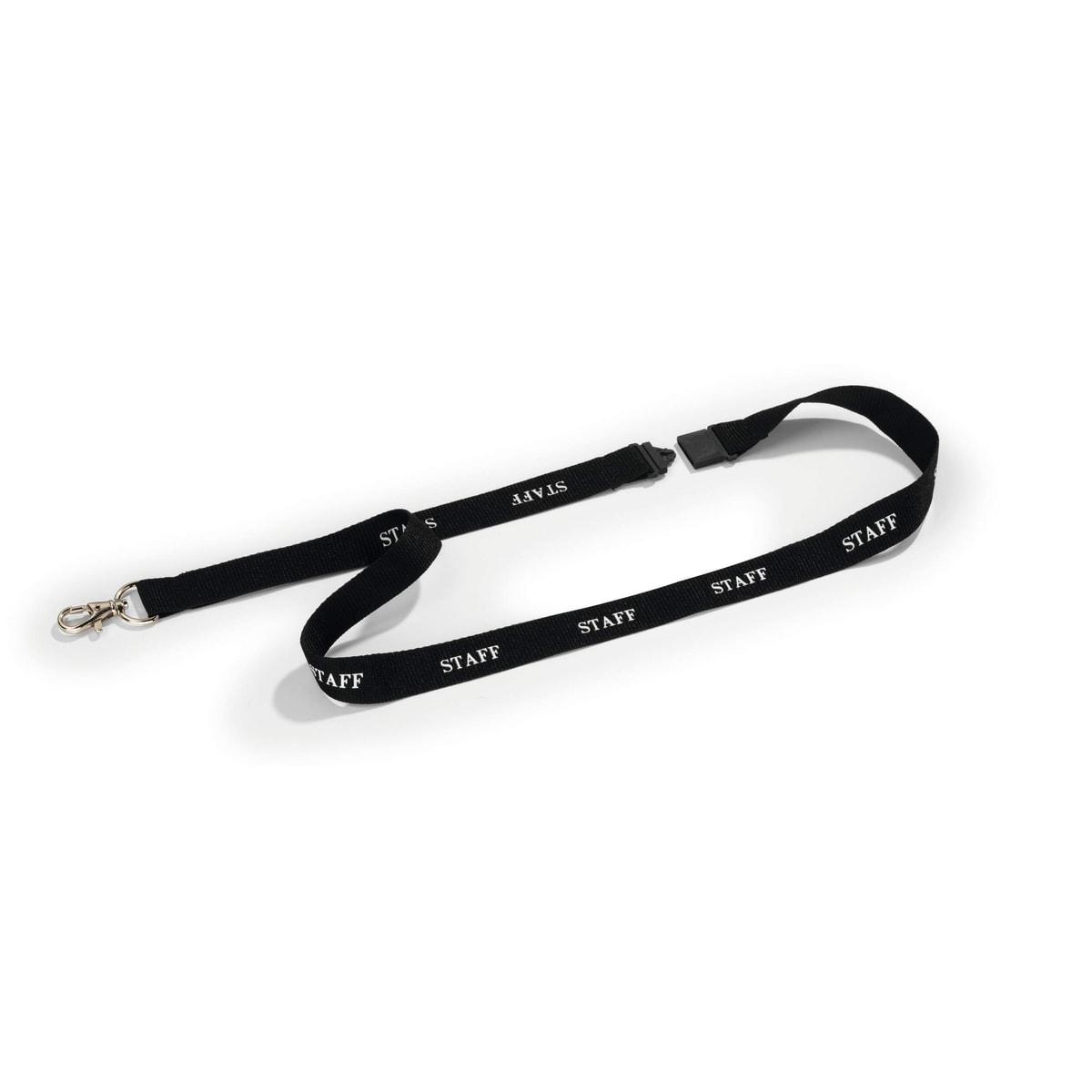 Lanière badge STAFF DURABLE noir, impression blanche