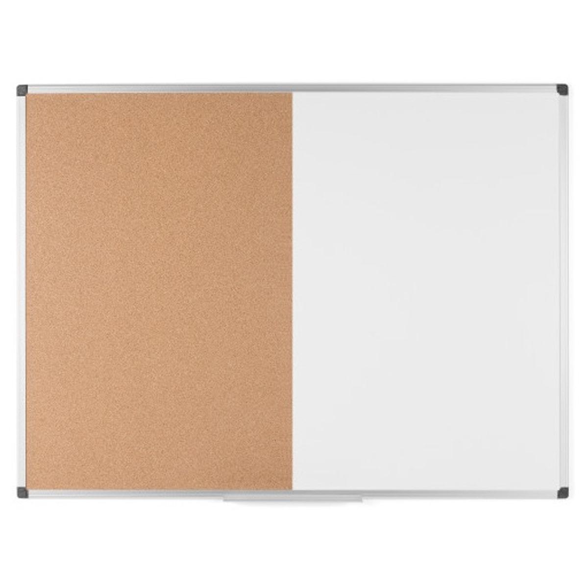 Tableau blanc et liège Bi-Office Maya, cadre en aluminium