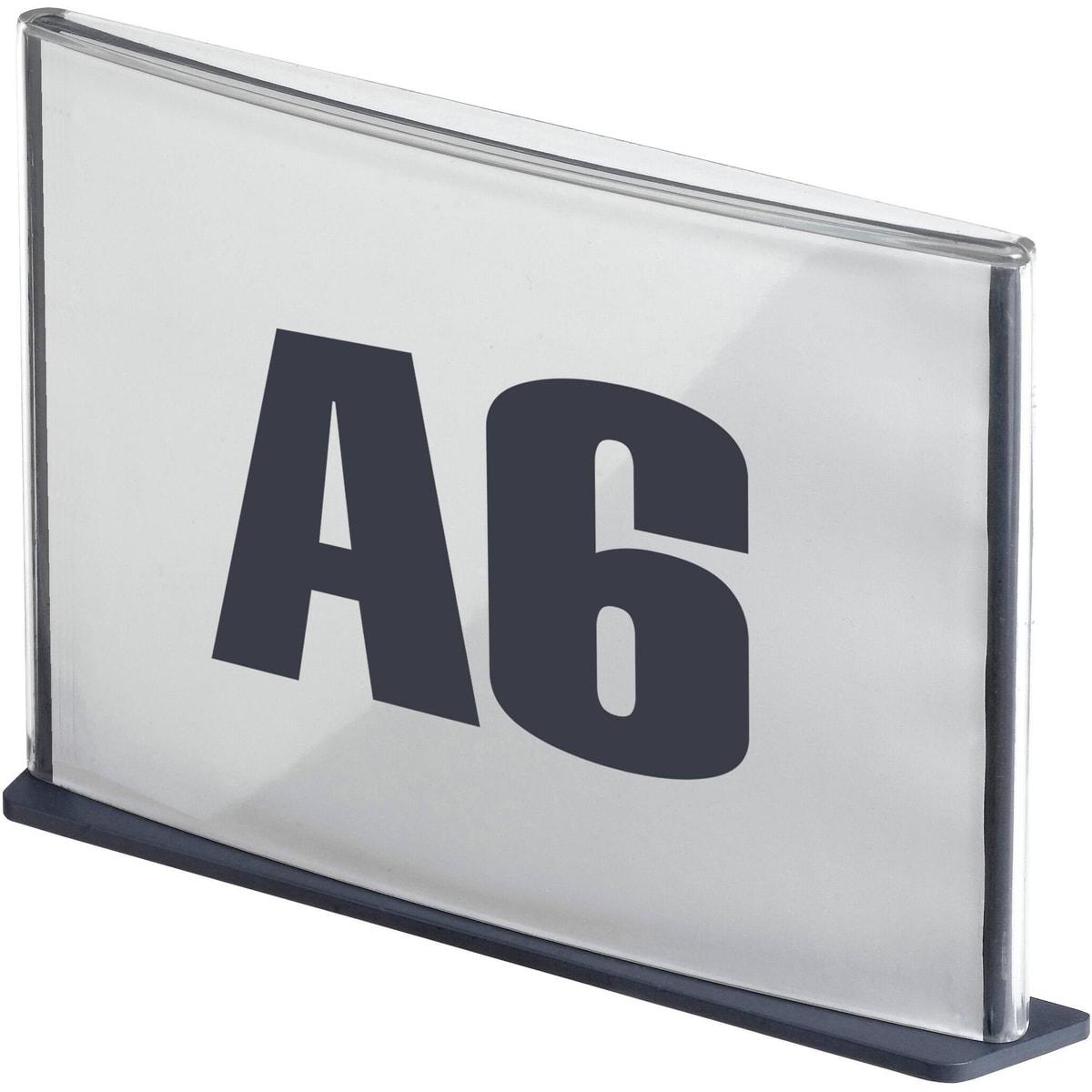 Plaque de porte PAPERFLOW Cinatur A6 anthracite, fenêtre en polystyrène cristal