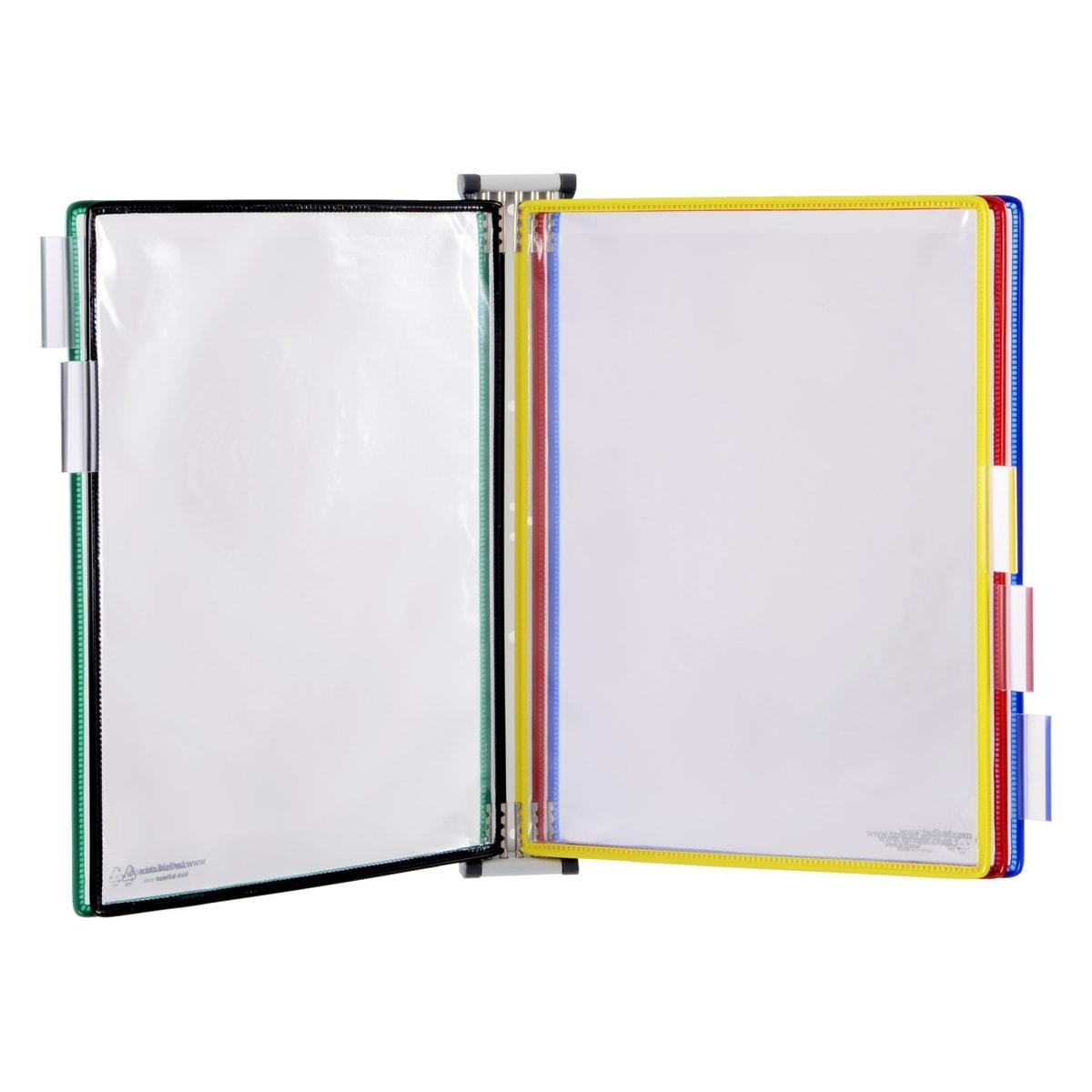 Porte document A4 mural djois avec 5 poches à pivot de couleurs assorties