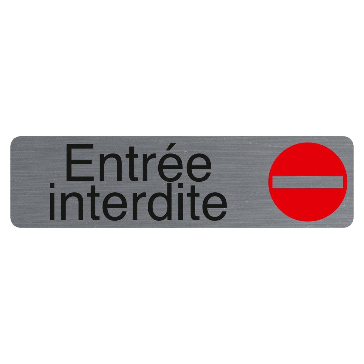 Plaque adhésive Entrée interdite EXACOMPTA 67152E, sens interdit rouge