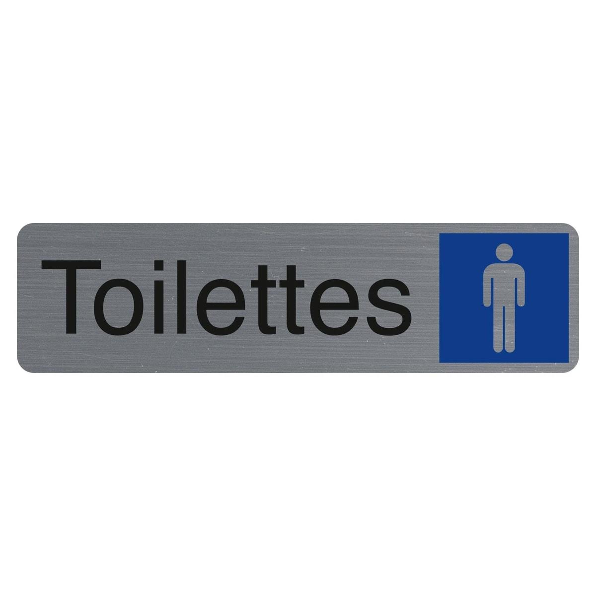 Plaque adhésive Toilettes EXACOMPTA 67159E, silhouette homme sur pavé bleu