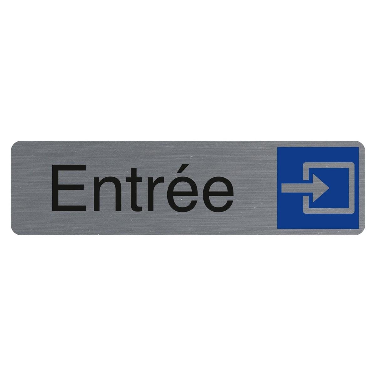 Plaque adhésive Entrée EXACOMPTA 67171E, flèche entrante sur pavé bleu