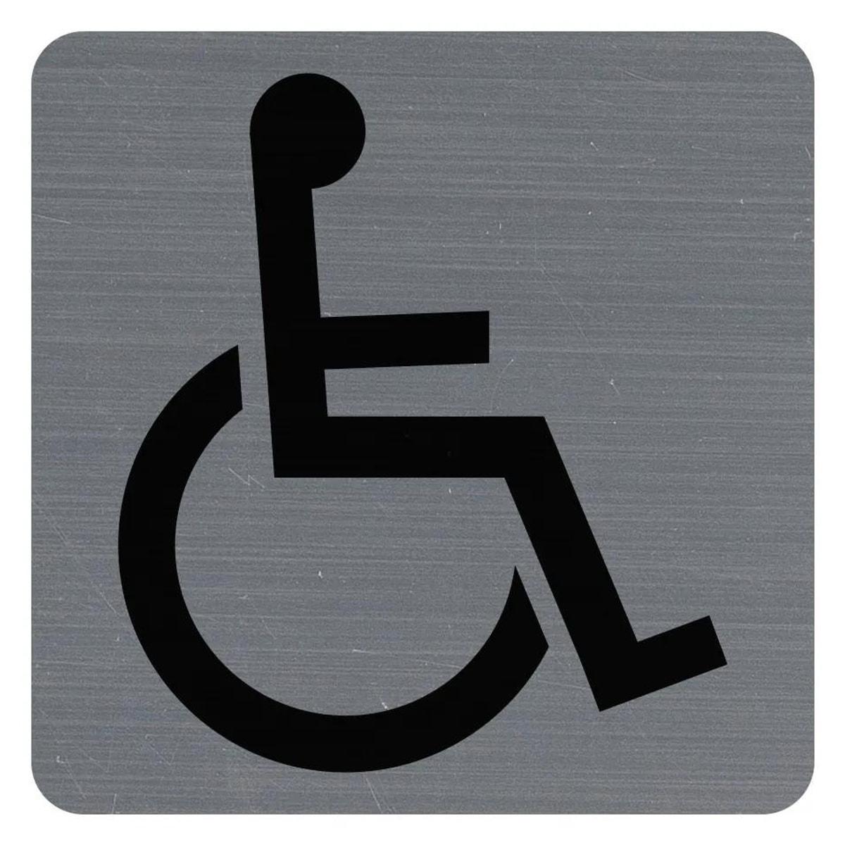Plaque adhésive Handicapés EXACOMPTA 67191E carrée, fauteuil roulant noir