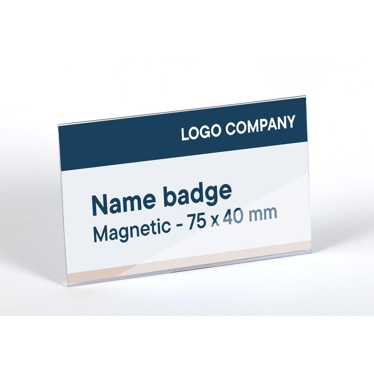 Badge magnétique EUROPEL 75 x 40 mm avec une carte nominative
