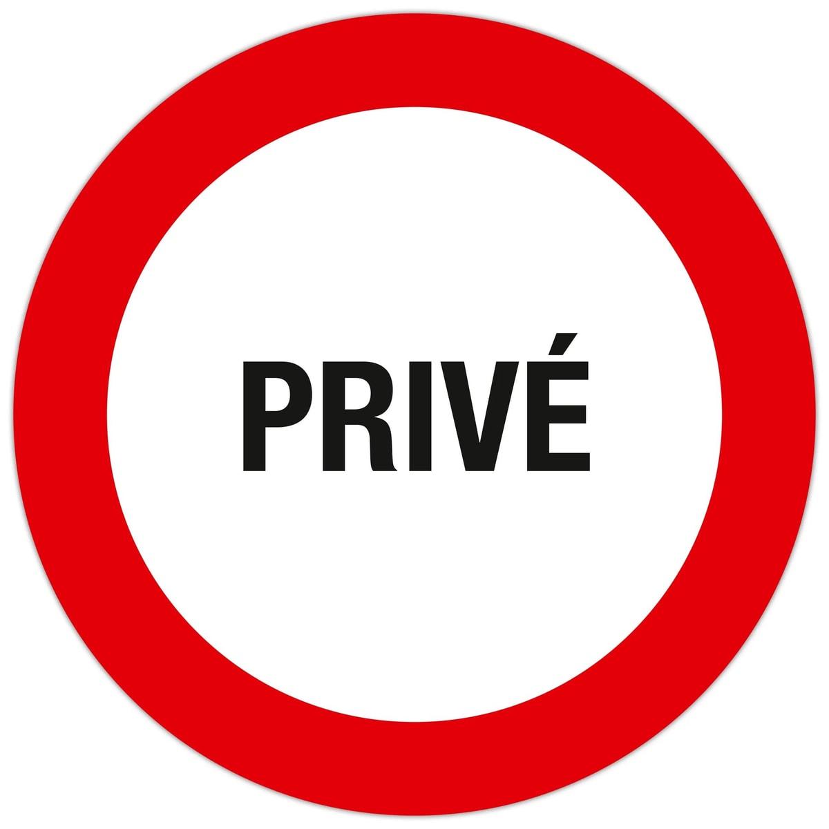 Panneau Privé EXACOMPTA 67108E, mot PRIVÉ noir dans un cercle rouge sur fond blanc