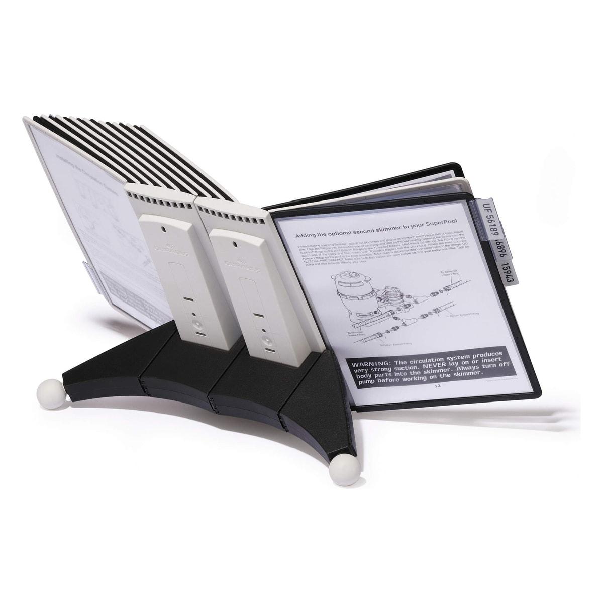 Pupitre de table DURABLE SHERPA à 20 pochettes A4 grises et noires sur deux modules