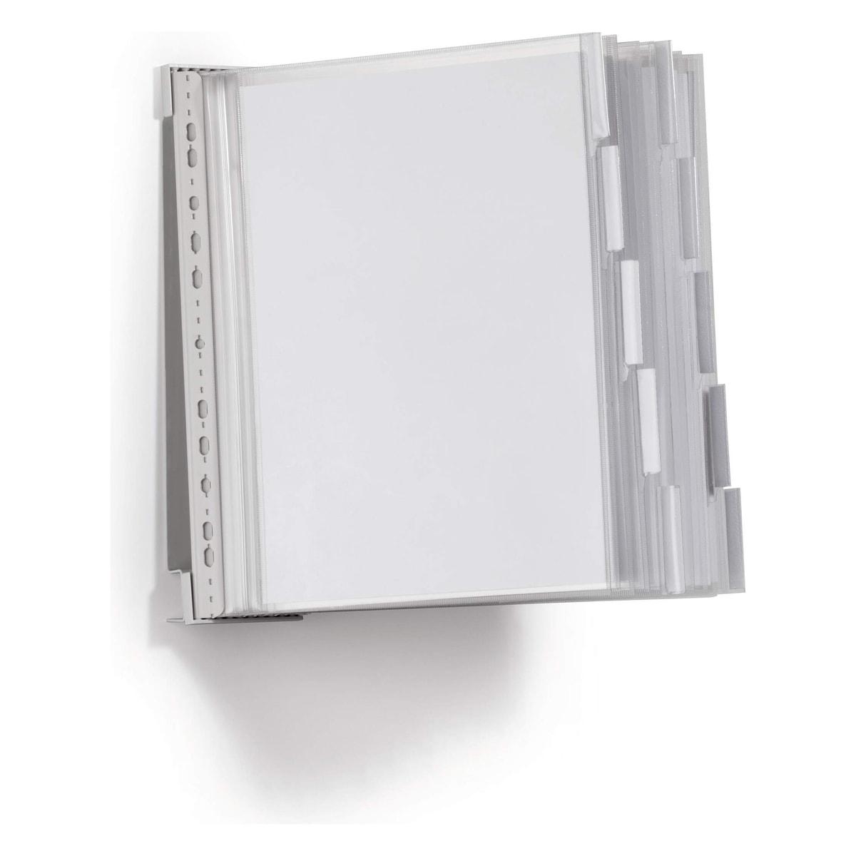 Porte document A4 mural DURABLE FUNCTION SAFE à 10 pochettes transparentes fermées par zip