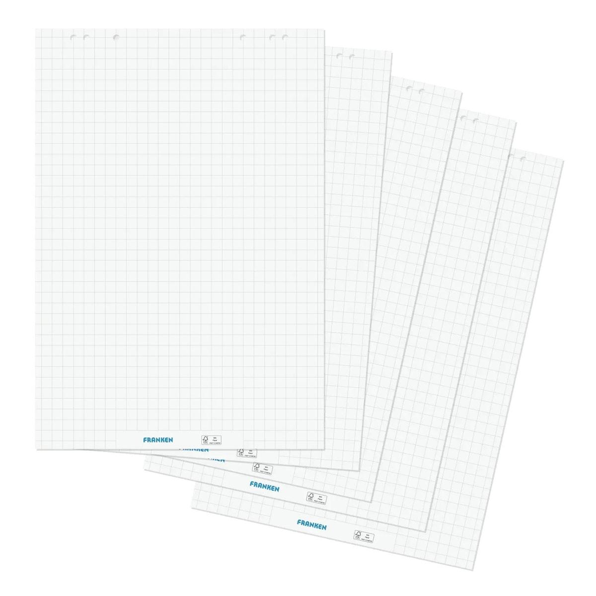 Papier chevalet FRANKEN F2130 quadrillé, feuilles en éventail