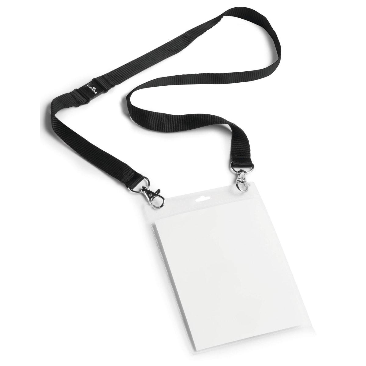 Porte badge événementiel A6 DURABLE avec lacet noir