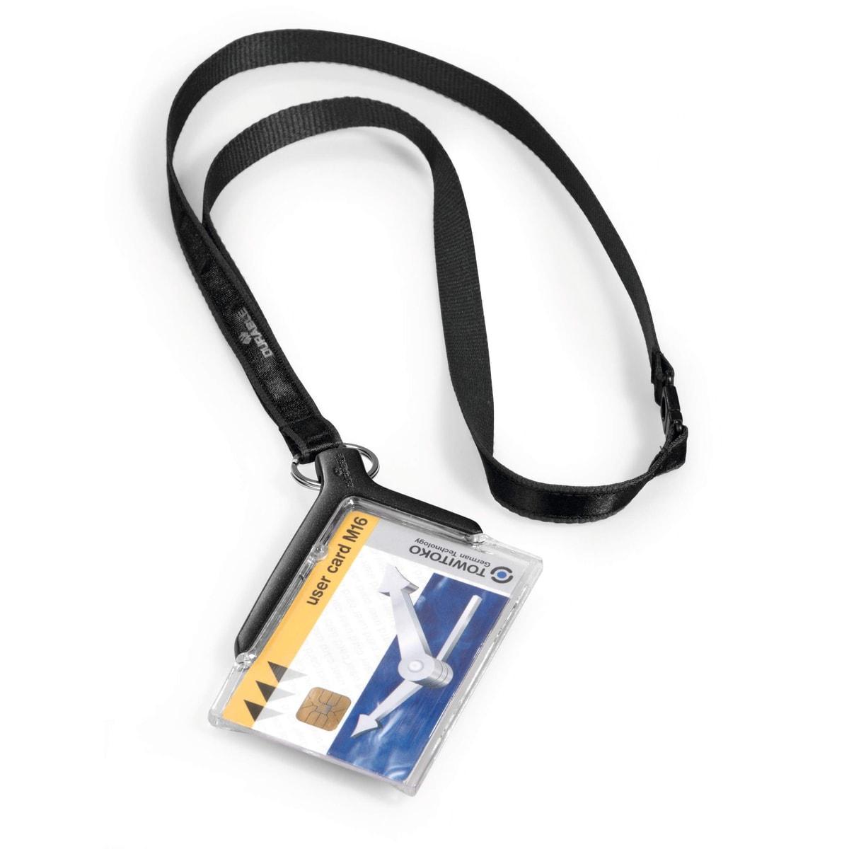 Porte badge DE LUXE DURABLE en acrylique avec cordon textile
