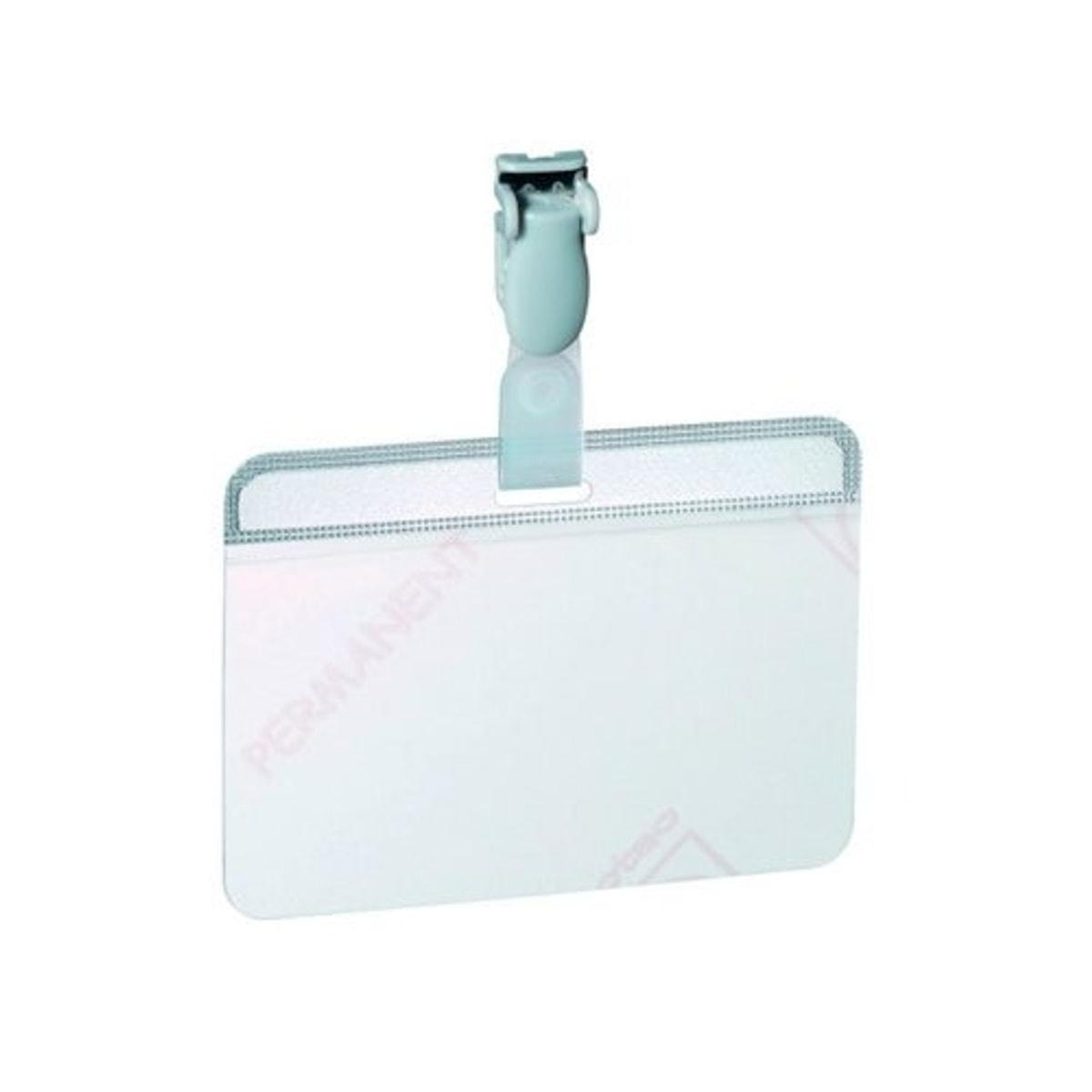 Porte badge autoplastifiant DURABLE 90 x 54 mm à clip, vide
