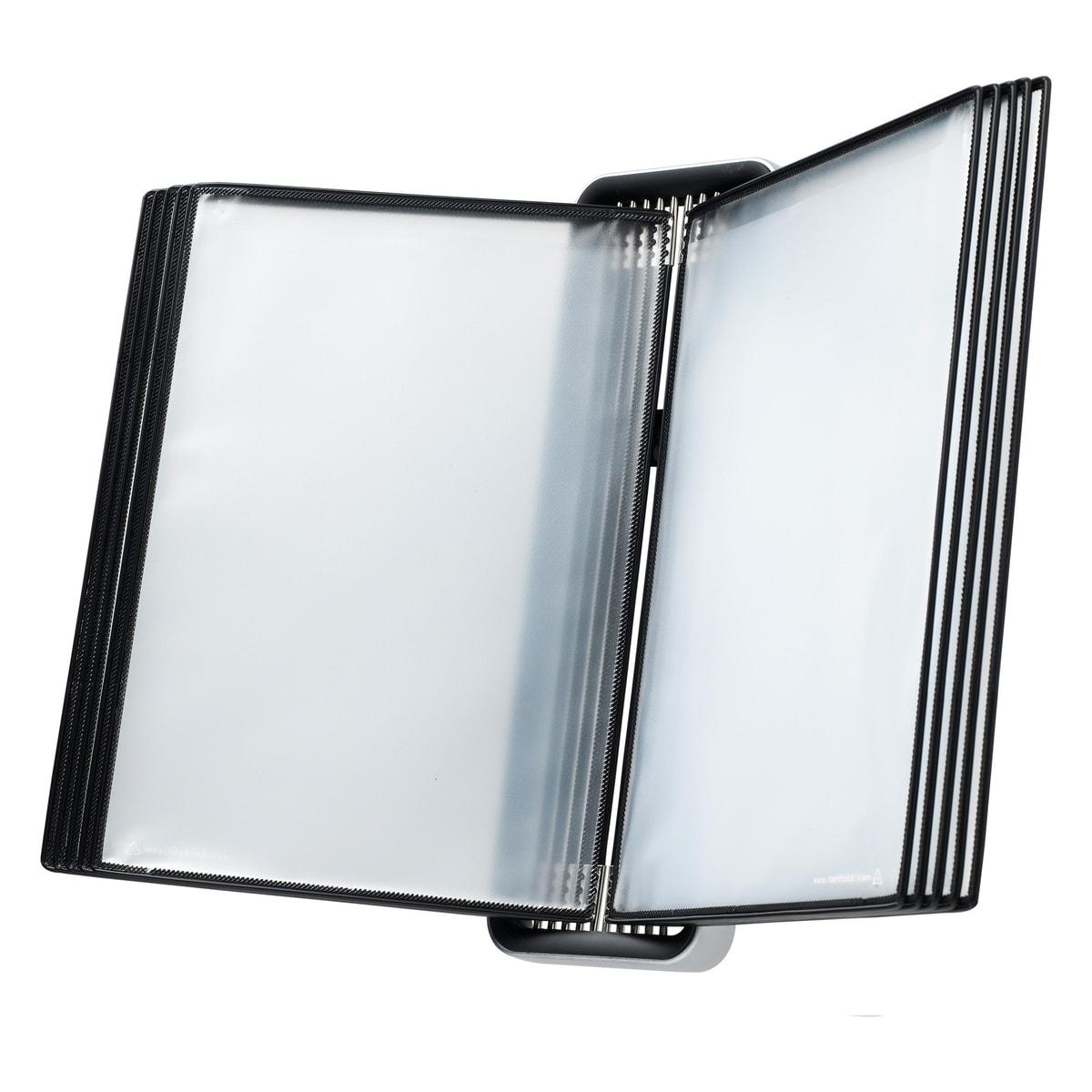 Porte document A4 mural djois VEO, cadre aluminium argent et poches noires