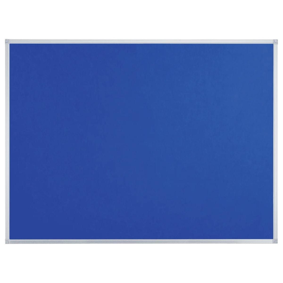Tableau feutrine FRANKEN X-tra!Line bleu à cadre aluminium, 900 x 600 mm, de face