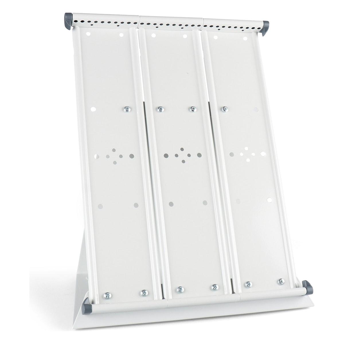 Pupitre de table djois en métal gris clair à 3 barrettes, vide, pour 30 poches A4