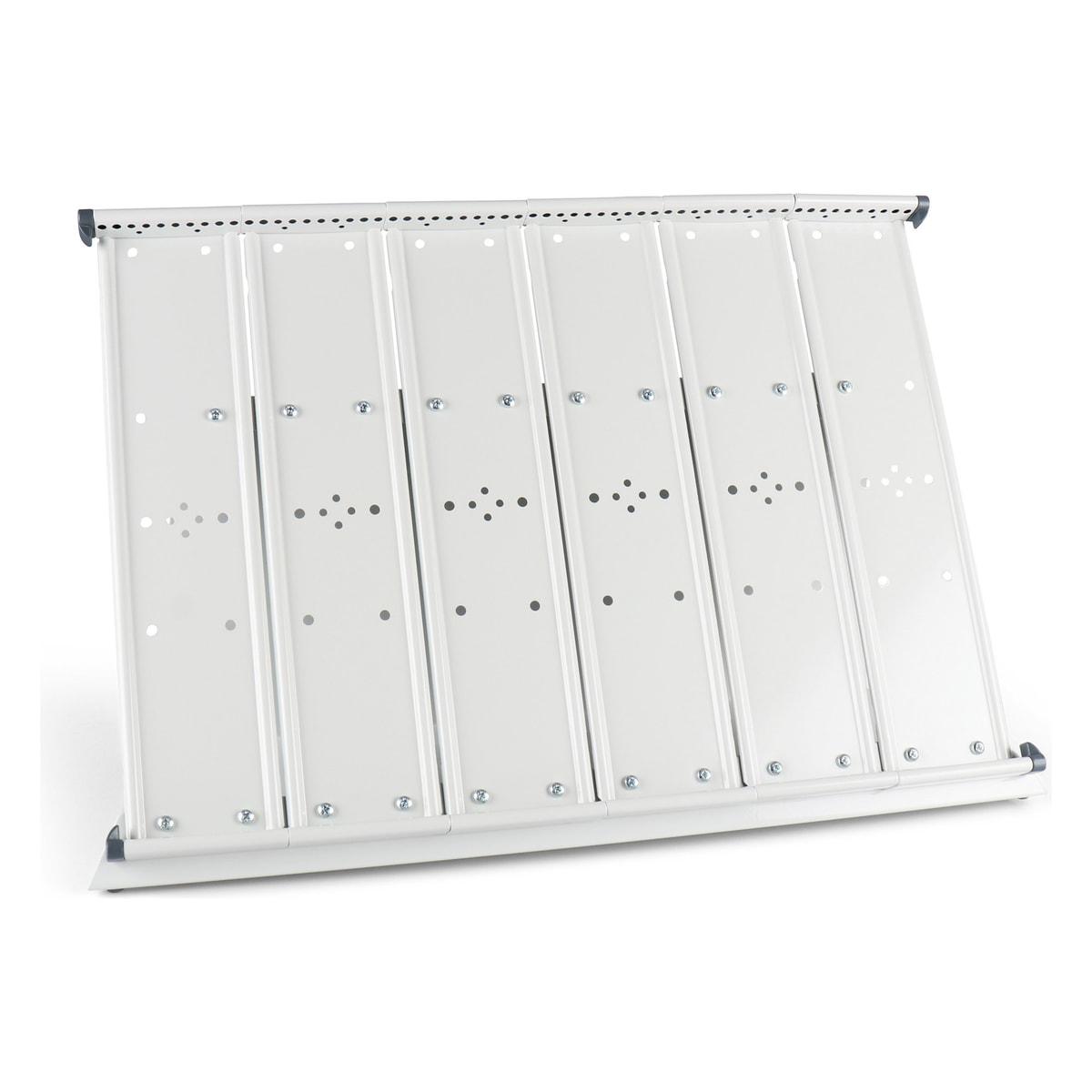Pupitre de table djois en métal gris clair à 6 barrettes, vide, pour 60 poches A4