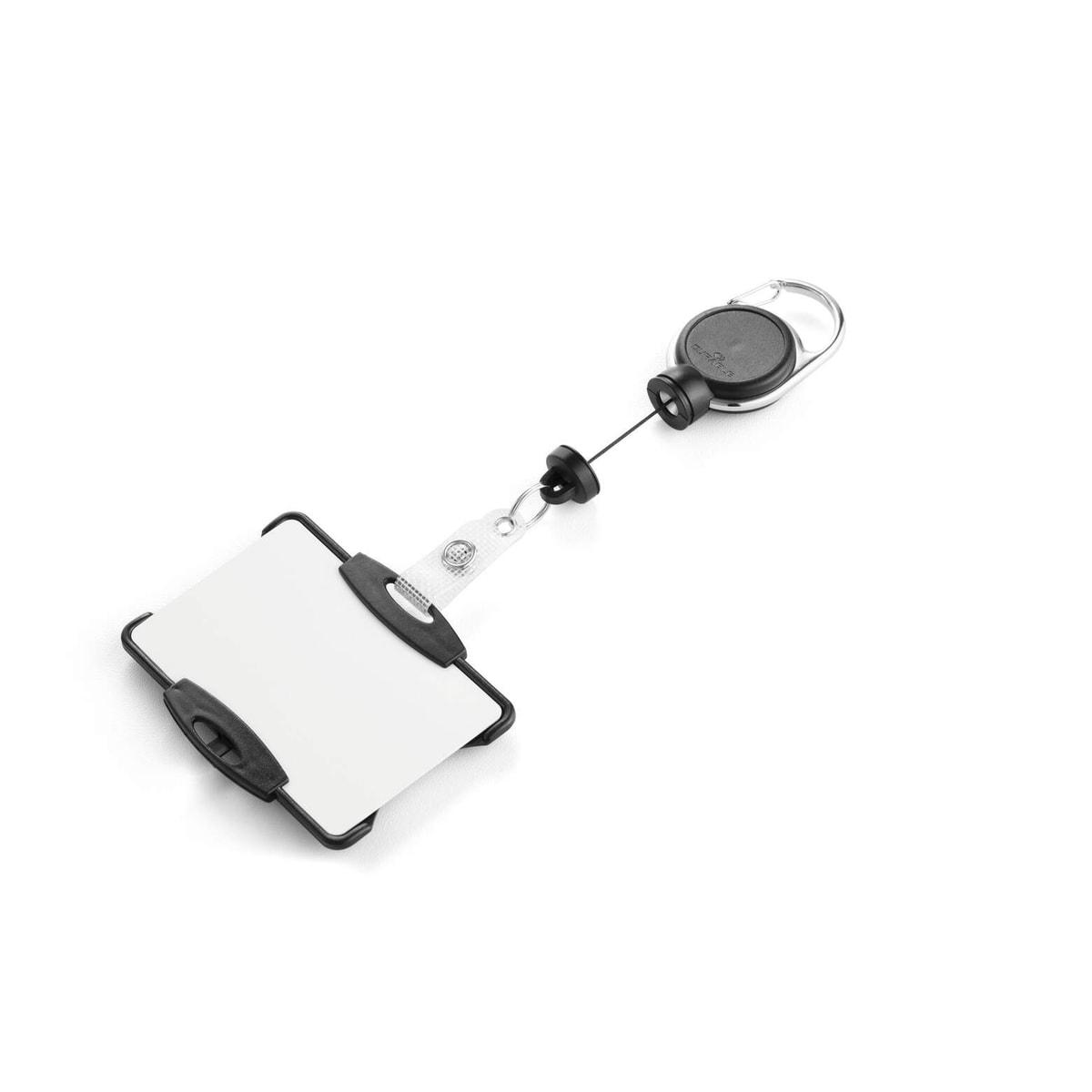 Porte badge DURABLE avec enrouleur EXTRA STRONG à mousqueton