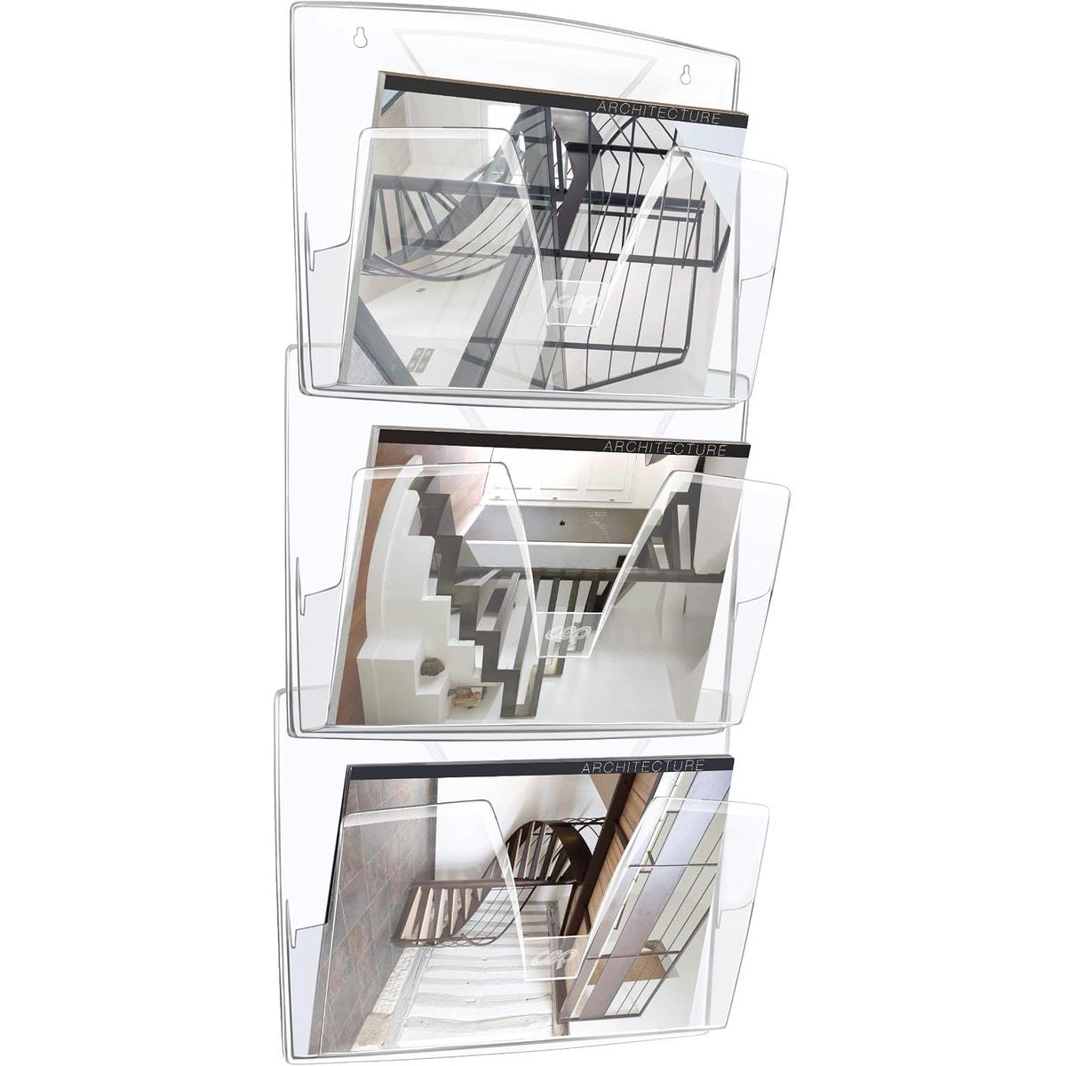 Corbeille murale CEP A4, lot de 3, cristal