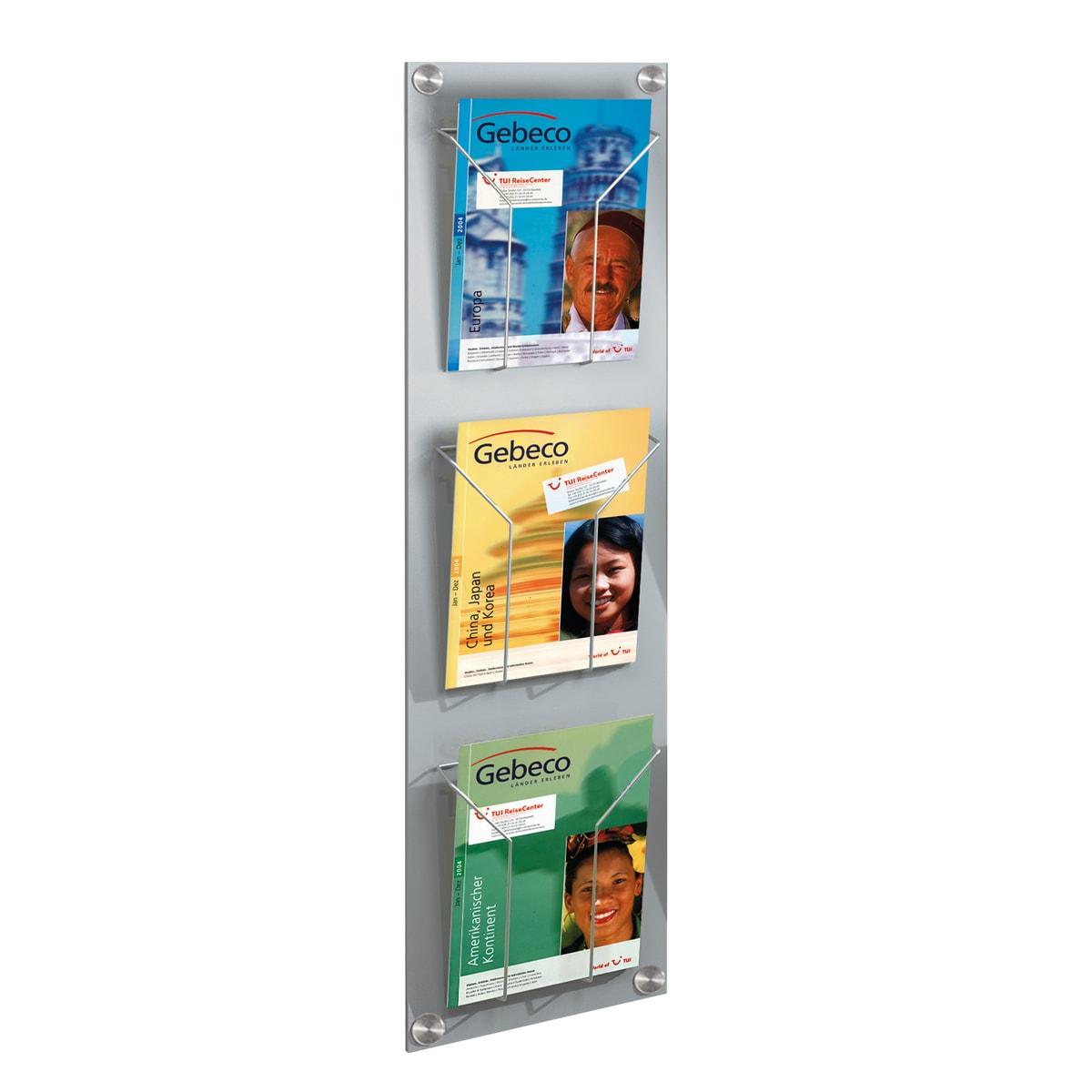Trieur mural artline kerkmann A4 portrait, 3 bacs, argent