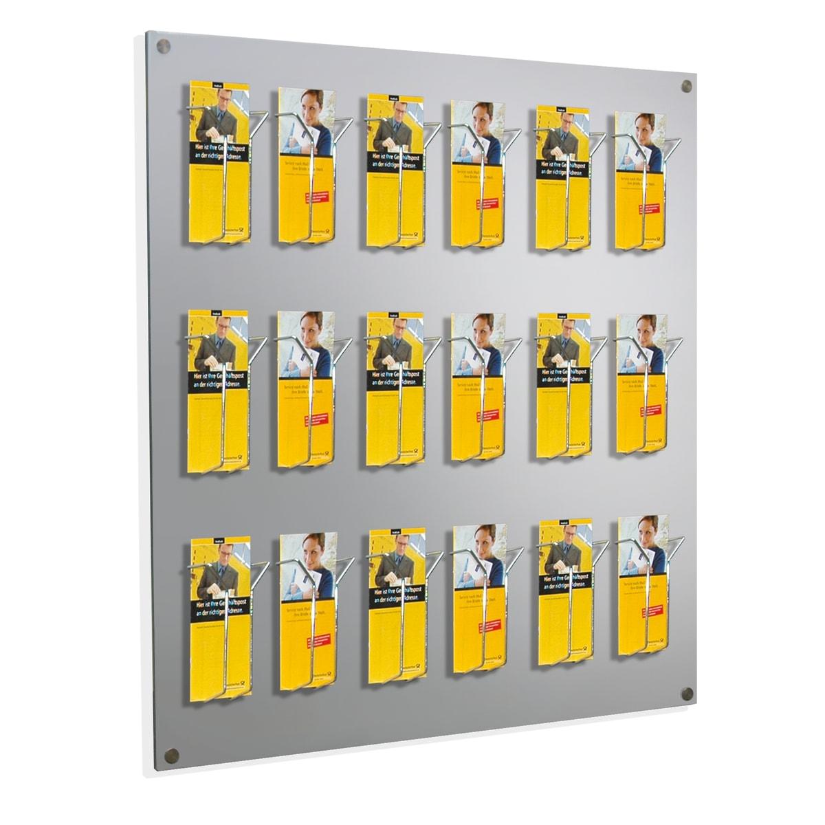 Trieur mural Focus kerkmann A4 et 1/3 A4, 9 bacs A4 ou 18 bacs 1/3 A4, argent, garni de 18 bacs 1/3 A4