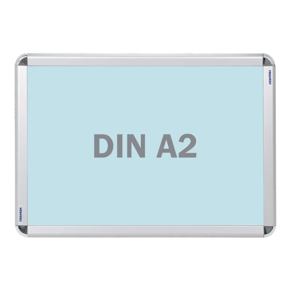 Porte affiche clipsable FRANKEN A2 à profilé aluminium argent de 32 mm