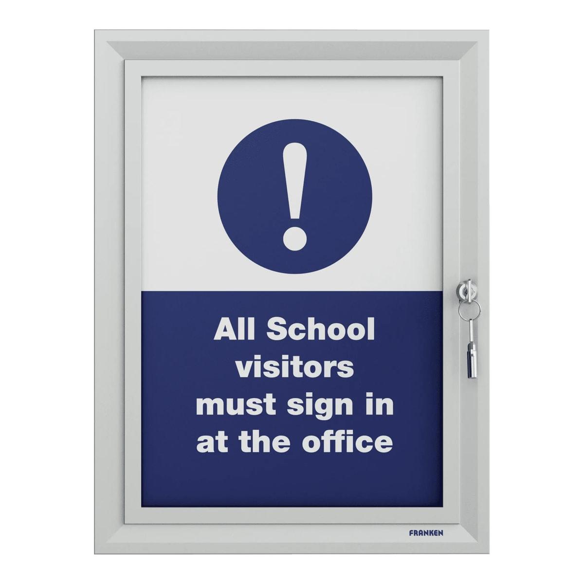 Porte affiche à serrure FRANKEN PRO Security A4, cadre aluminium argent de 32 mm