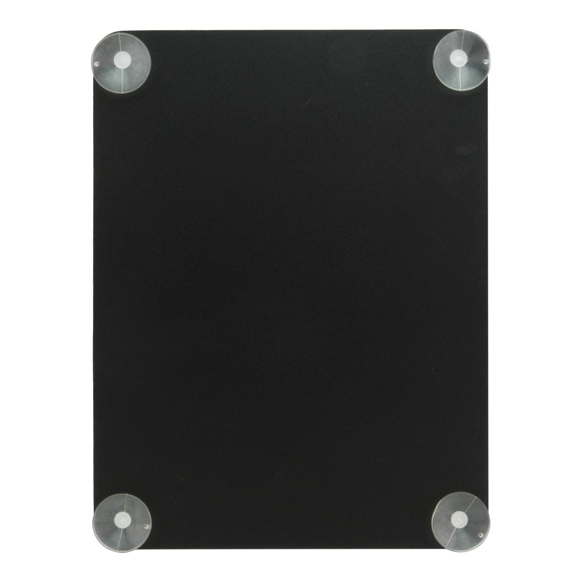 Tableau craie de vitrine Securit, ardoise noire à quatre ventouses