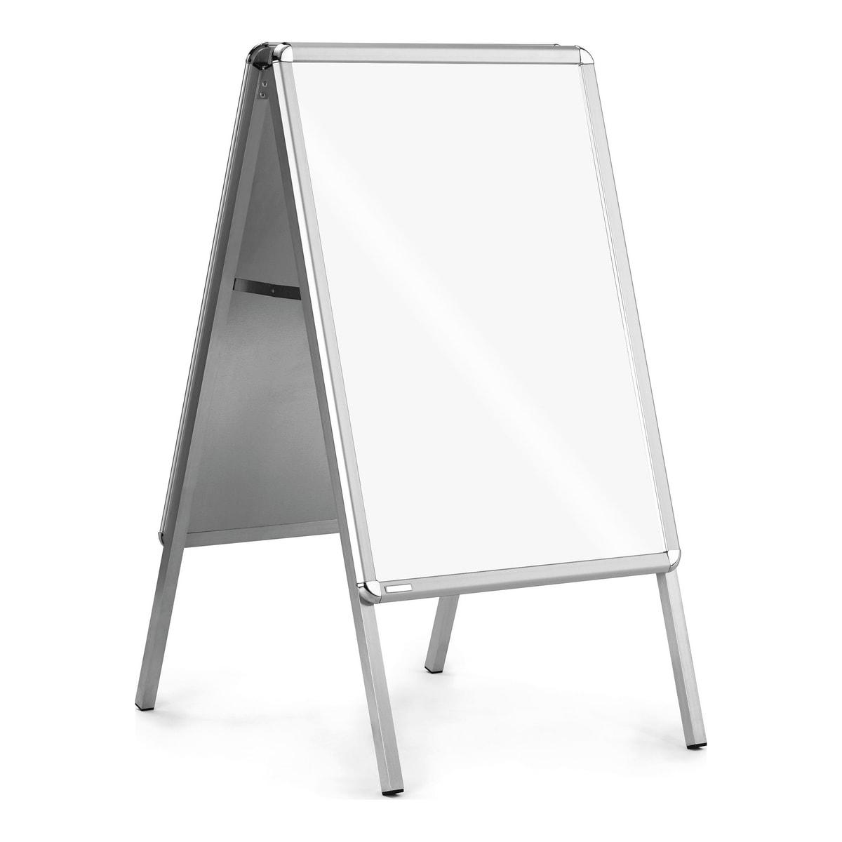 Stop-trottoir porte-affiche magnetoplan SP A2, cadres aluminium argent