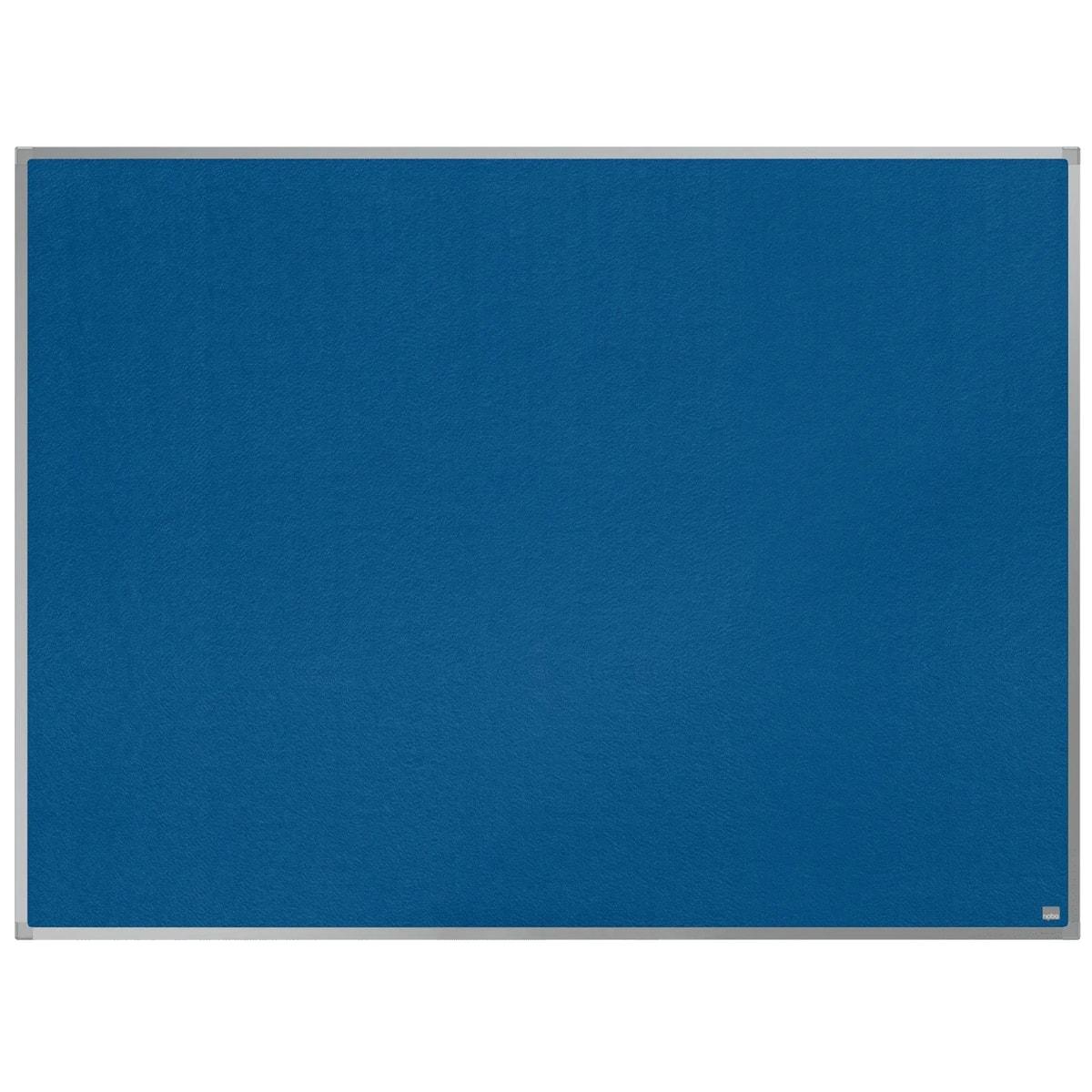 Tableau feutrine nobo Essence bleu à cadre aluminium, 1 200 x 900 mm, de face