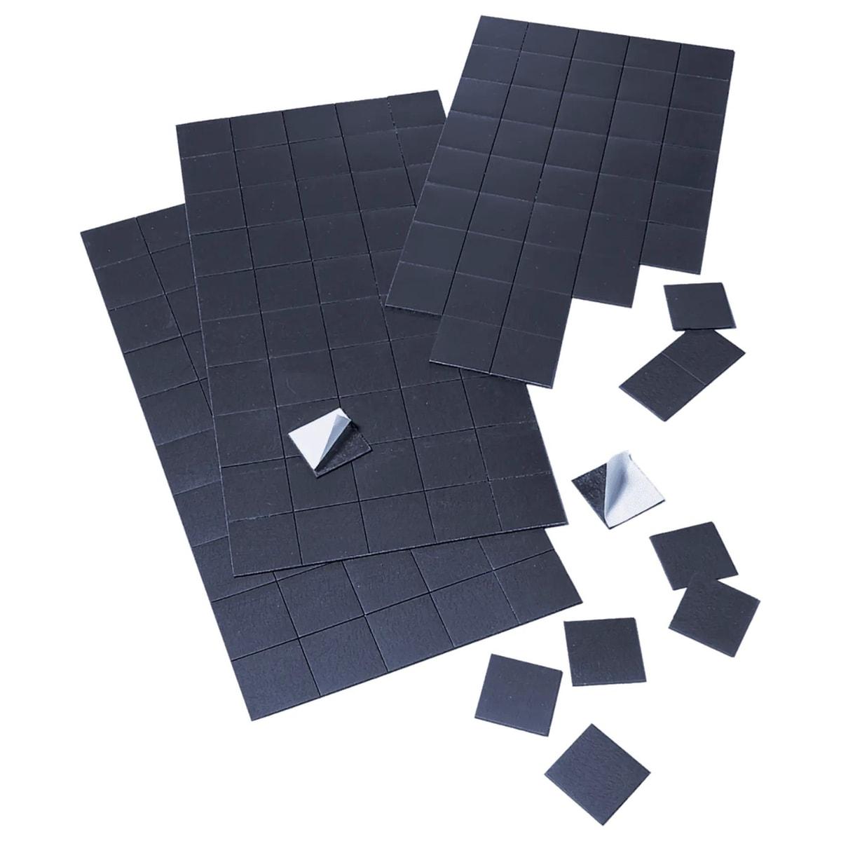 Pastilles magnétiques adhésives FRANKEN de 20 x 20 mm, noires, sur leur planche