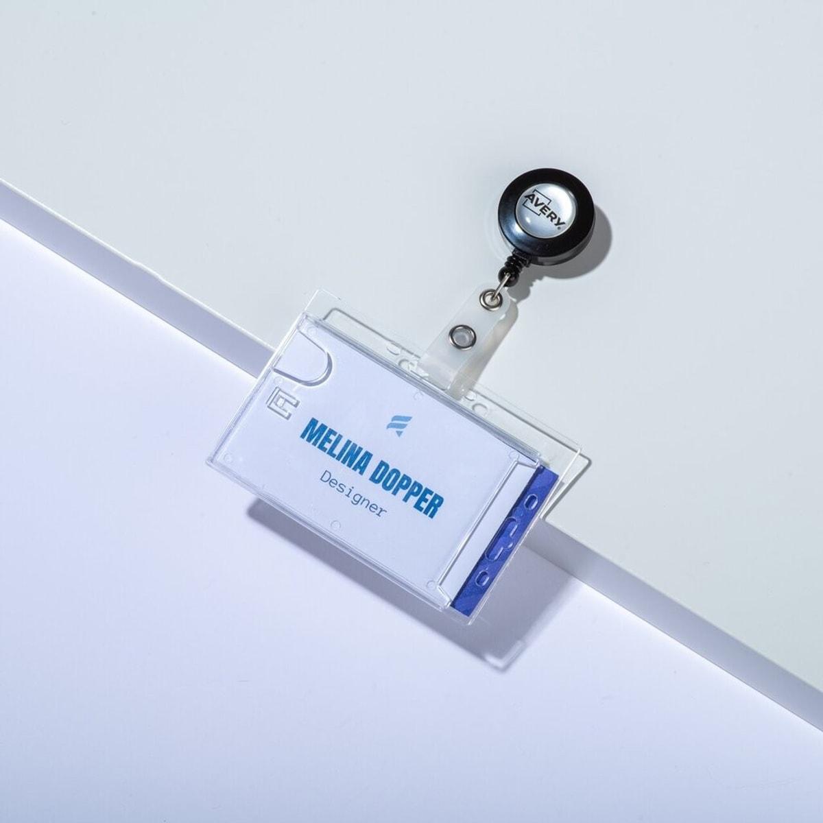 Porte badge double rigide AVERY avec enrouleur