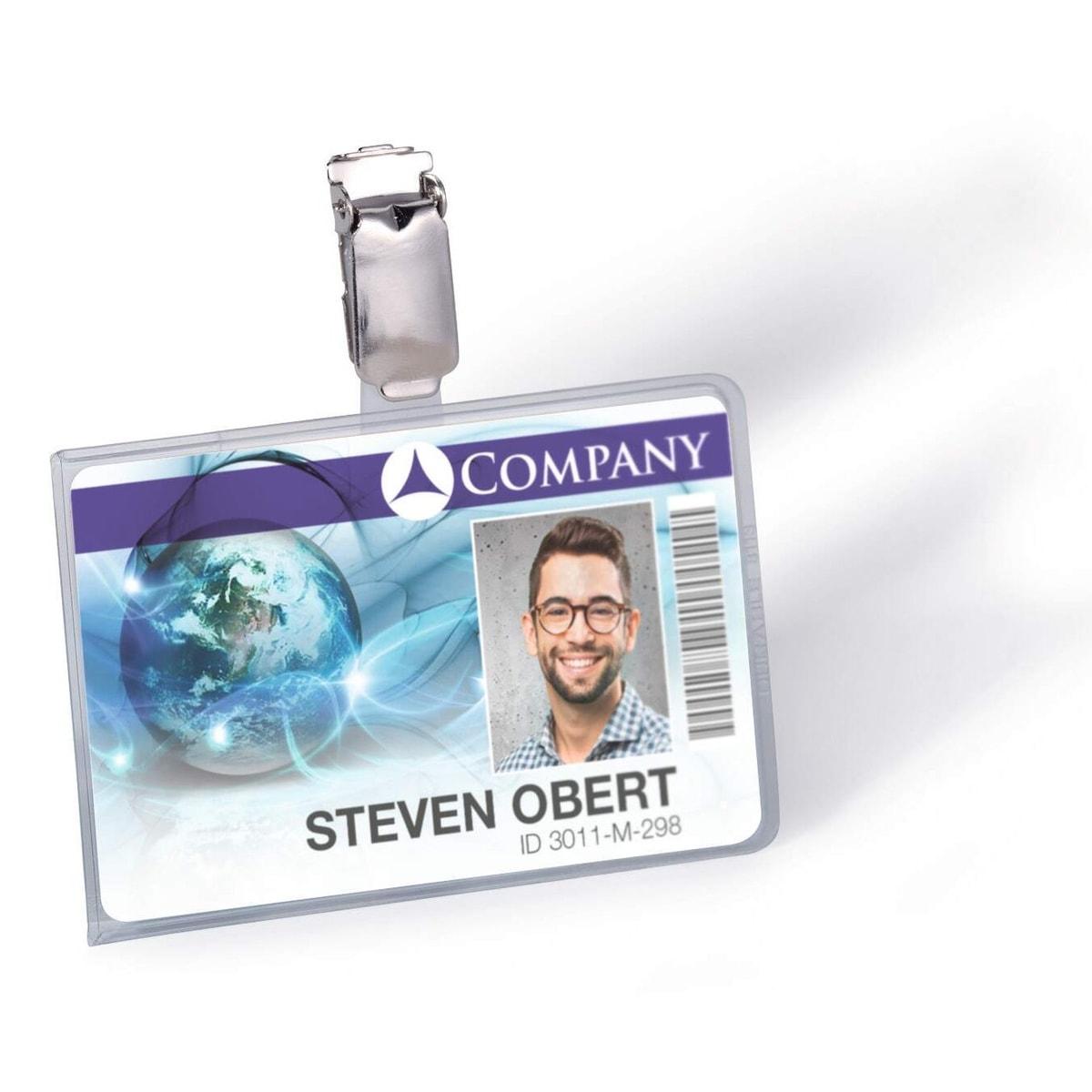 Porte badge DURABLE pour carte de sécurité à clip, avec une carte