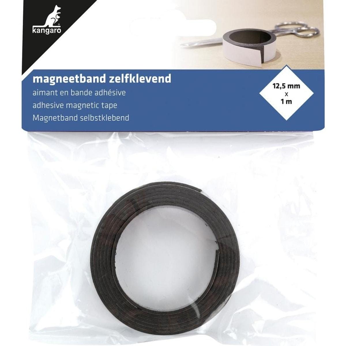 Bande magnétique adhésive kangaro de 12,5 mm x 1 m dans son sachet