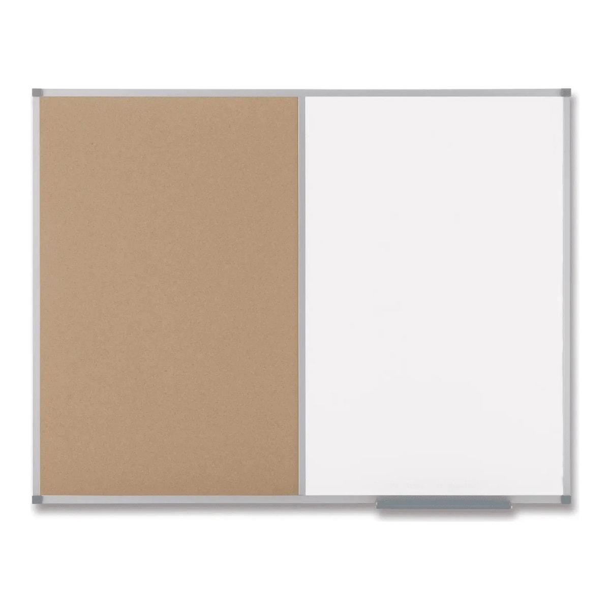 Tableau mixte nobo Classic, acier laqué blanc et liège, 900 x 600 mm