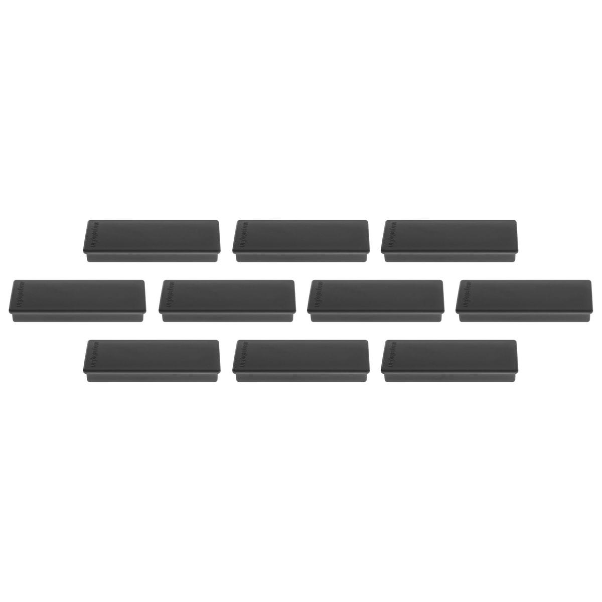 Dix aimants rectangulaires Discofix magnetoplan noir