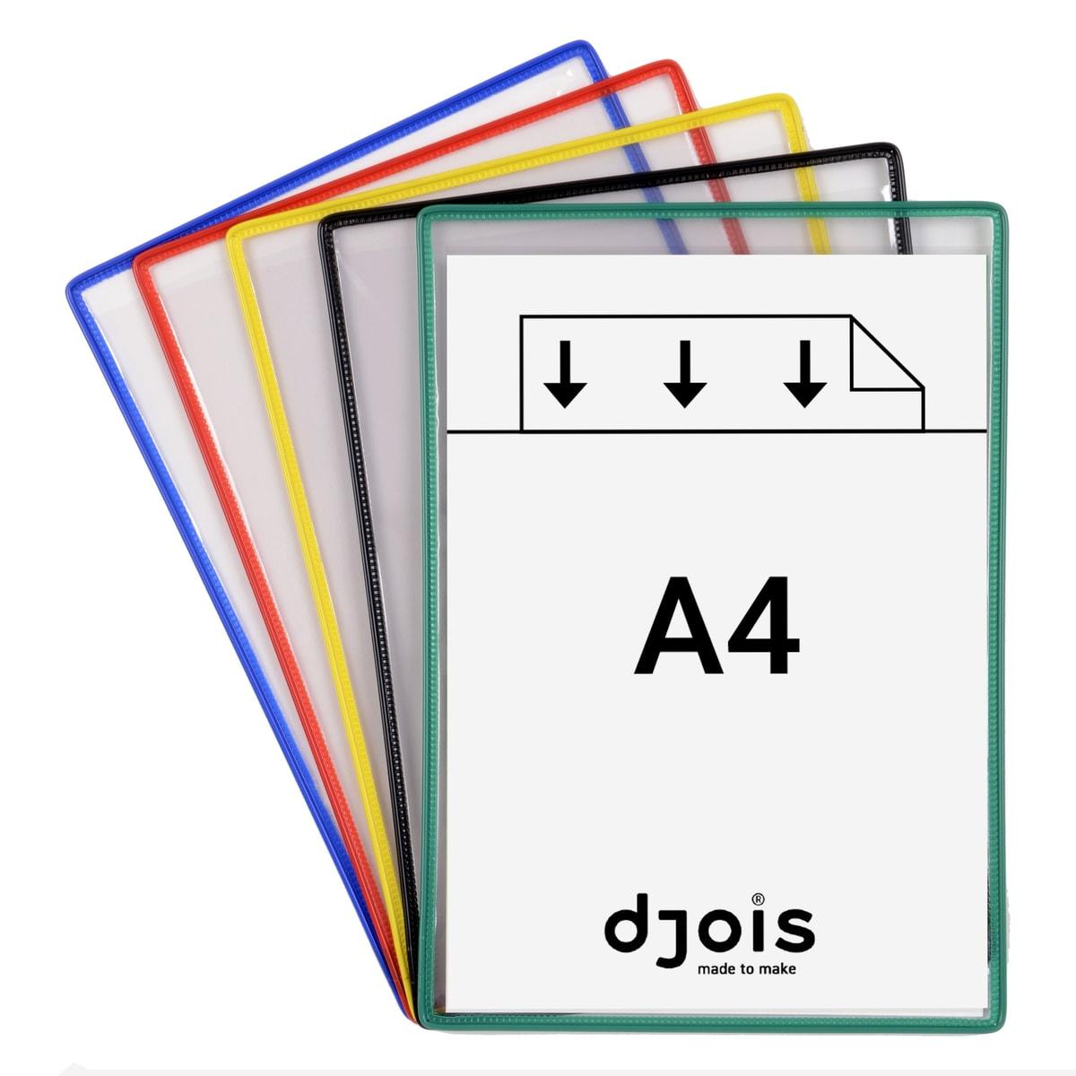 Lot de 5 pochettes Tarifold sans pivots djois A4 en coloris assortis