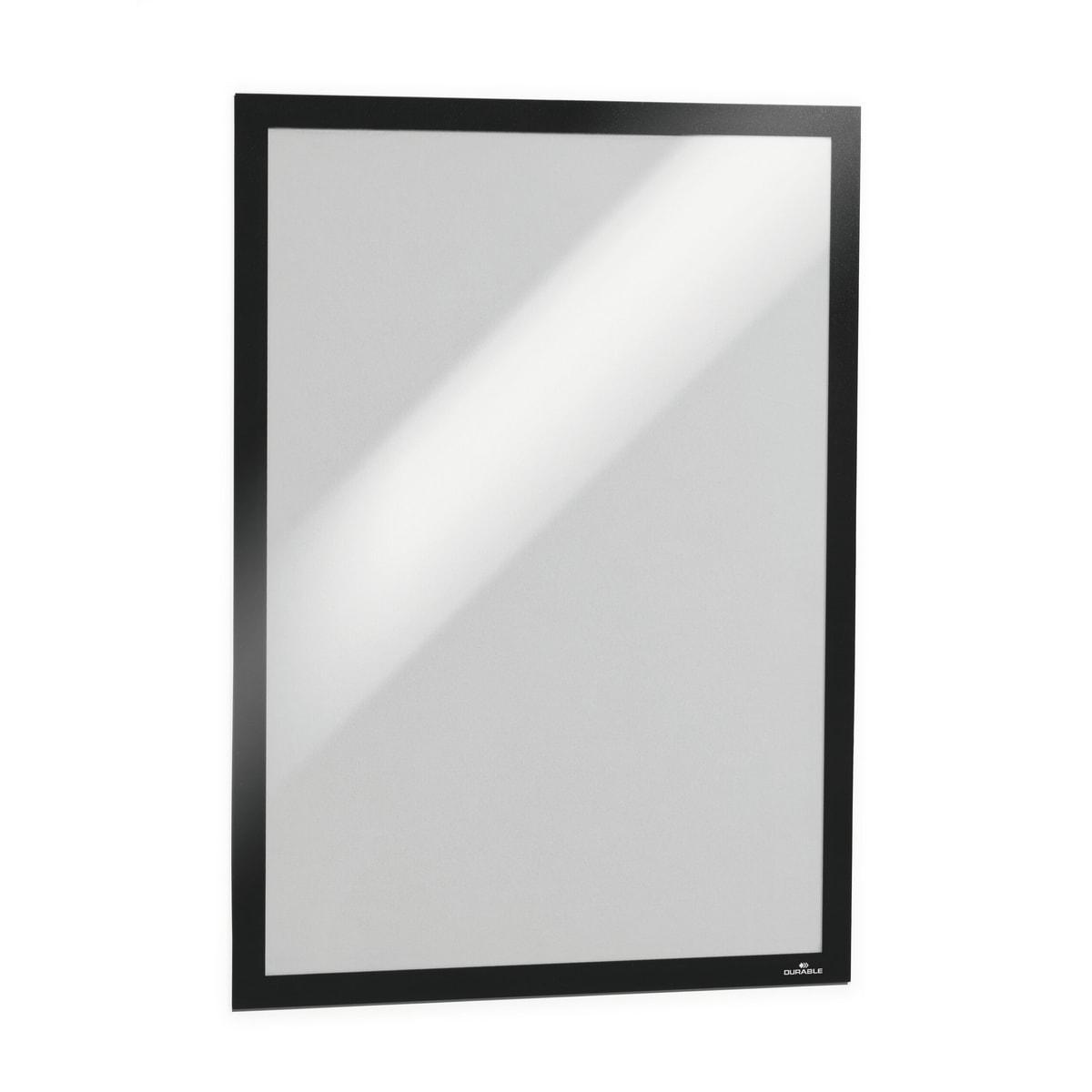 Cadre adhésif DURABLE DURAFRAME A3 noir, lot de 6, vide, de face