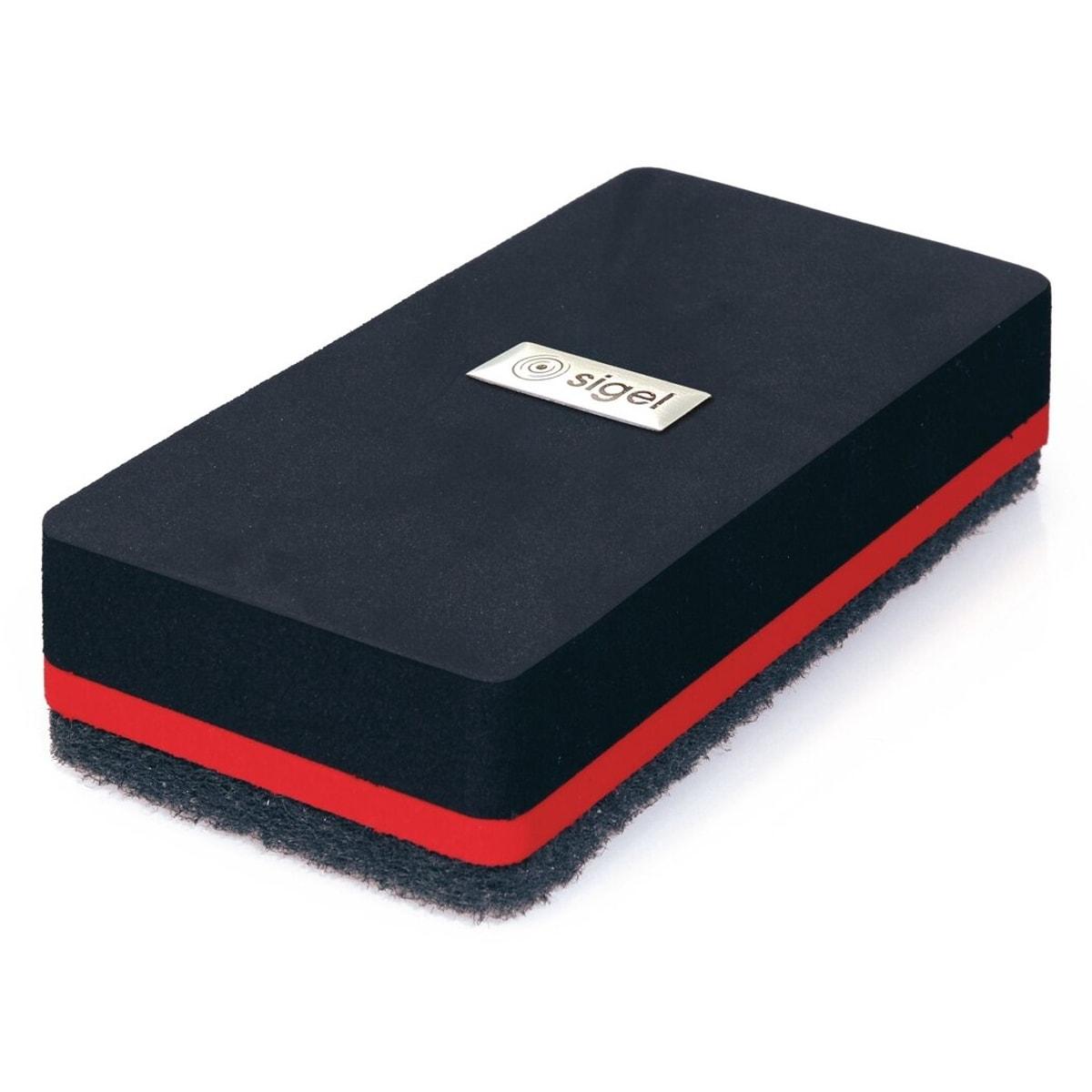 Effaceur tableau blanc magnétique sigel noir et rouge