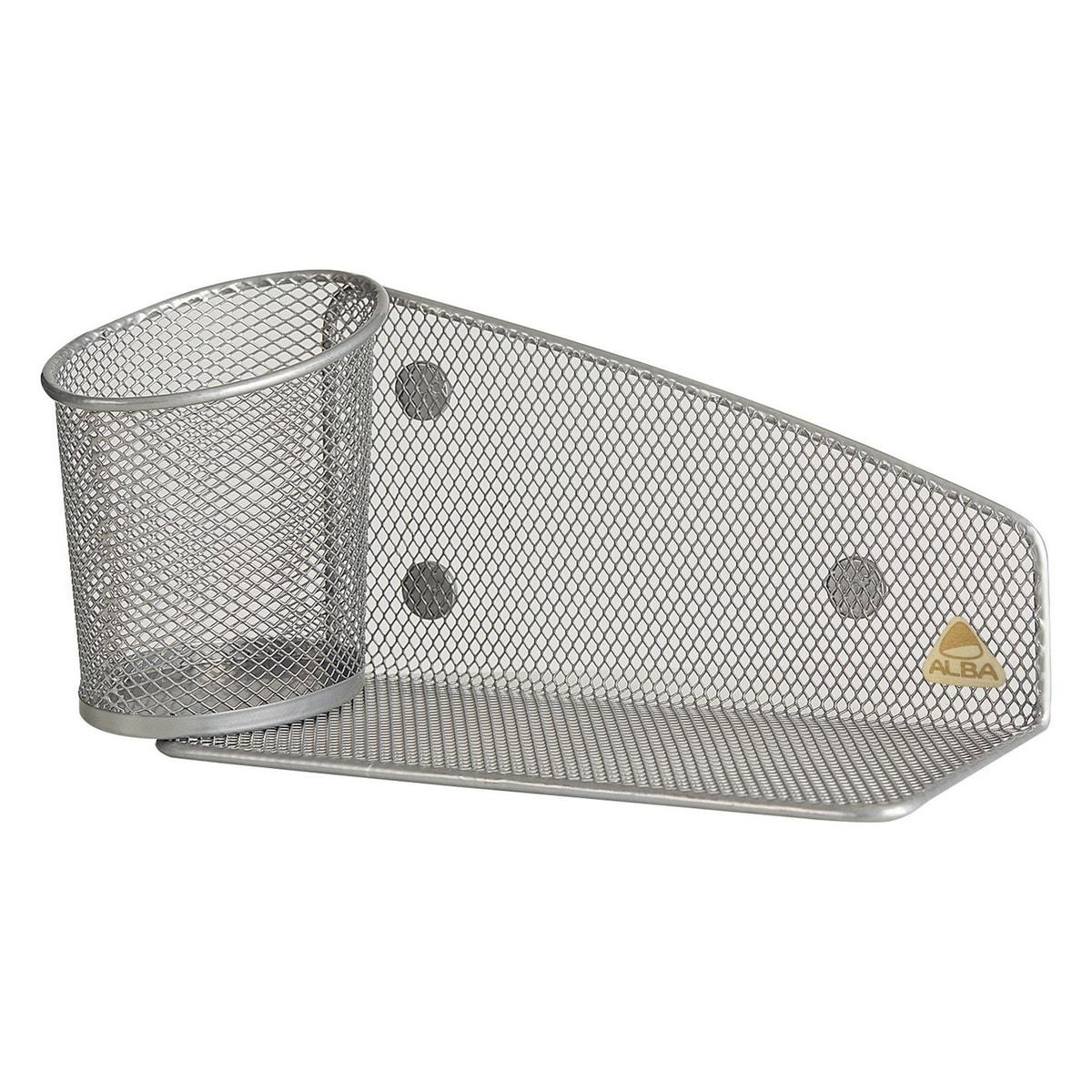 Pot de rangement magnétique ALBA MESHTAB en acier perforé gris