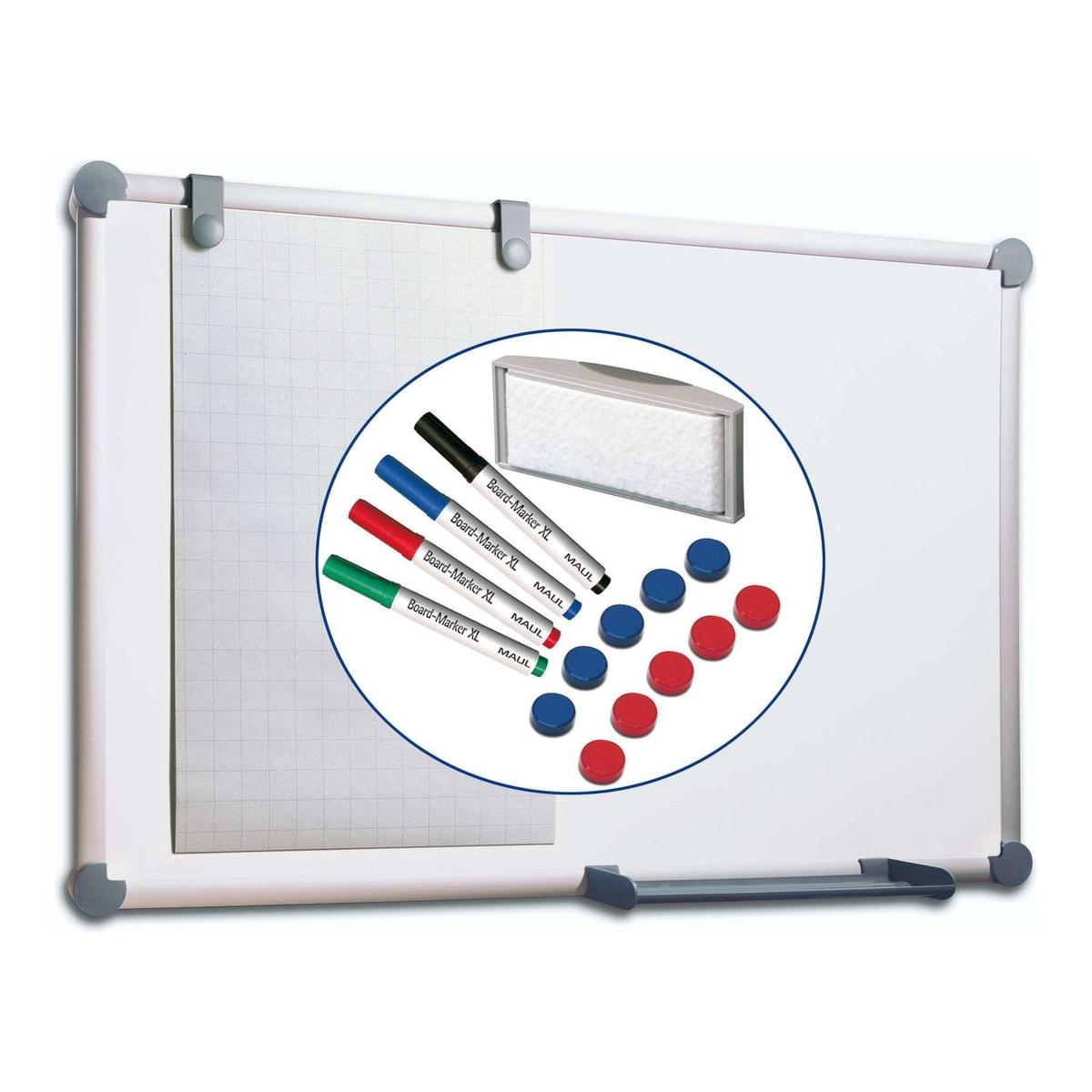 Kit tableau blanc MAUL 2000 MAULpro avec ses accessoires