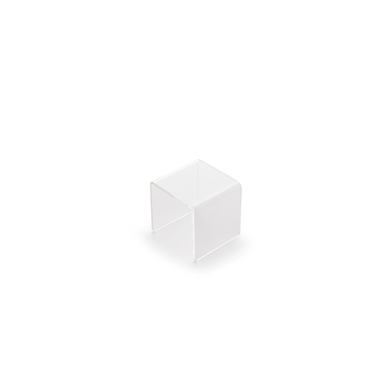 Podium carré en acrylique deflecto, petit cube de 76 mm