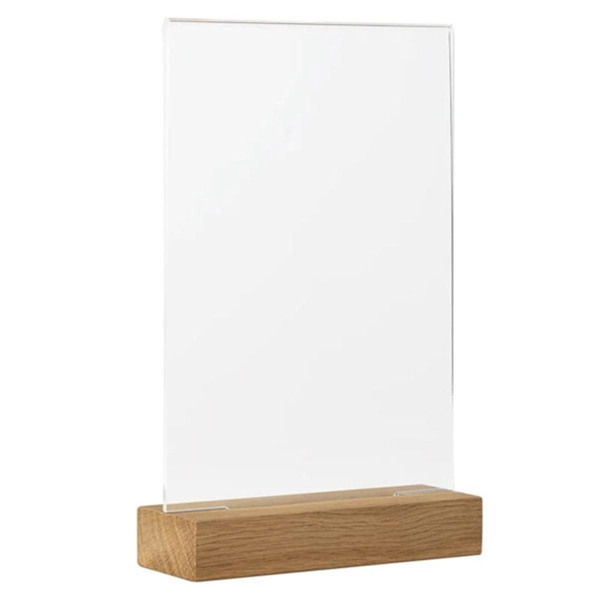 Présentoir de table EUROPEL A5 portrait à pied en chêne